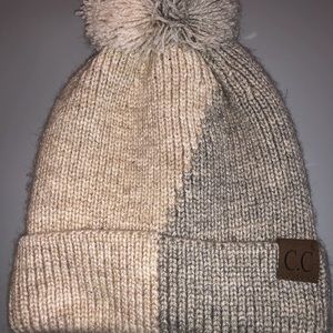 CC pompom beanie two toned
